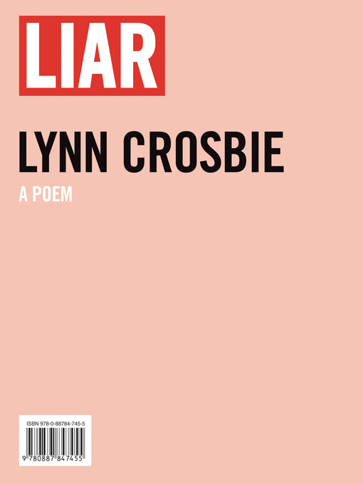 Title details for Liar by Lynn Crosbie - Available